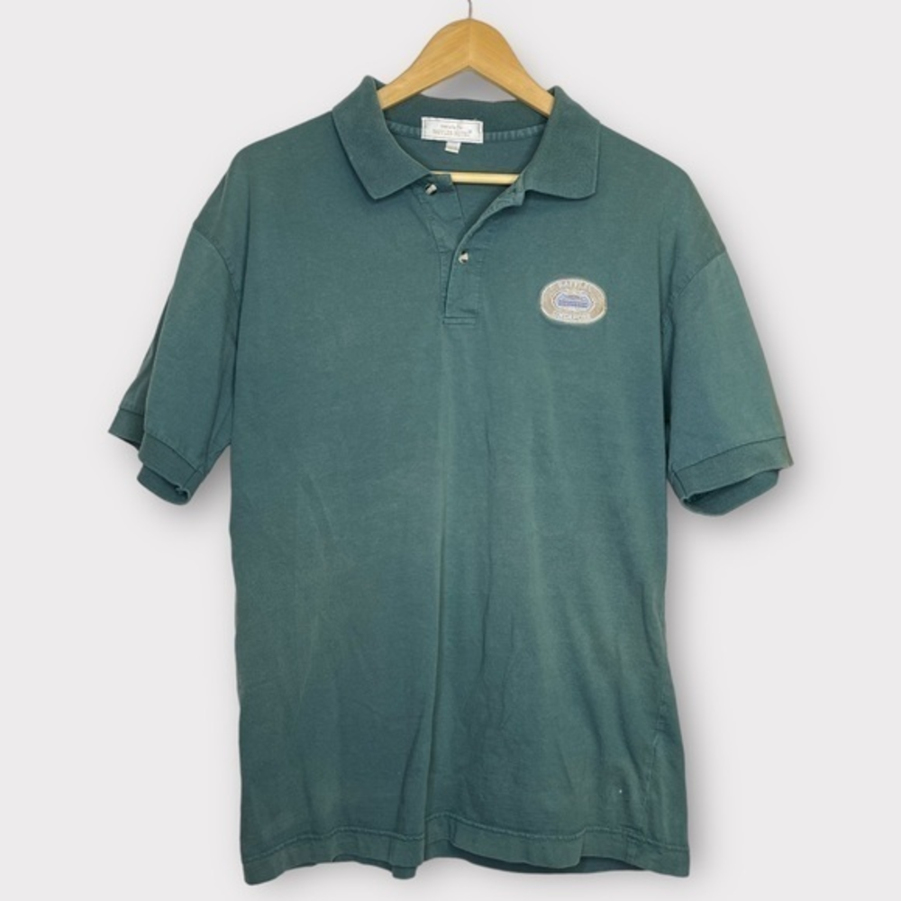 Raffles Hotel Singapore Green Collared Short Sleeve Polo Shirt‎ Embroidery XL